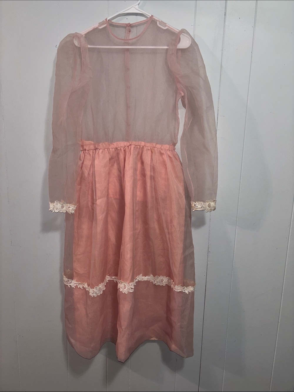Vintage Dress with Lace Trim